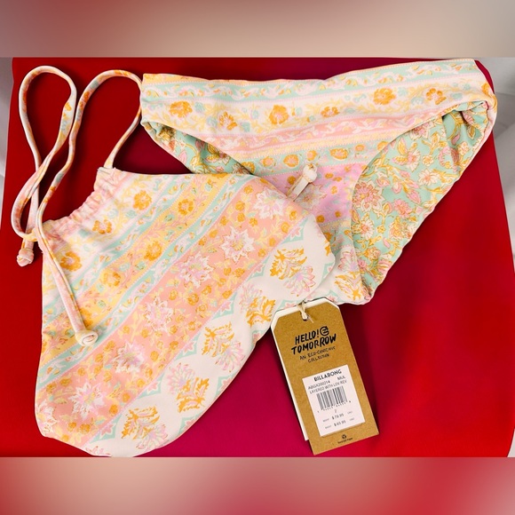 Billabong Girl's Layered with Love Reversible High Neck Two-Piece Swim Set 7 NWT - Picture 4 of 9